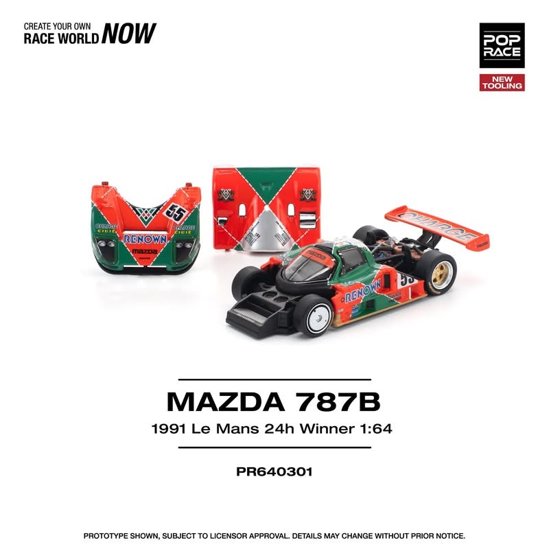 Pop race 1:64 MAZDA 787B 1991 Le Mans 24h Winner 1:64 - Photo 1